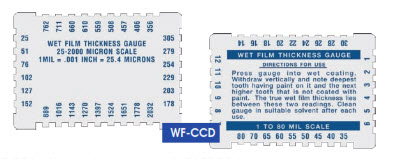 Wet Film Thickness Gage 25-2000 micron "Gardco" Model WF-CCD
